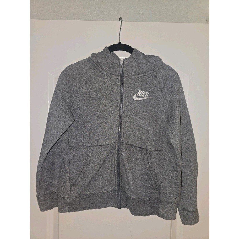 Nike Standard Fit Gray Fleece Full Zip Hoodie w/ Pockets Mens M DJ0689-091